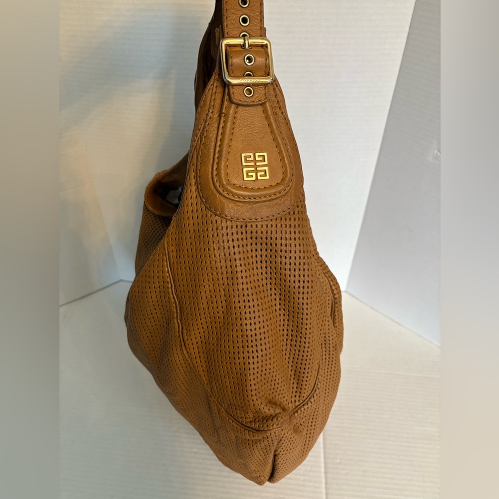 Givenchy Eclipse Brown Perforated Leather Hobo Bag - image 4